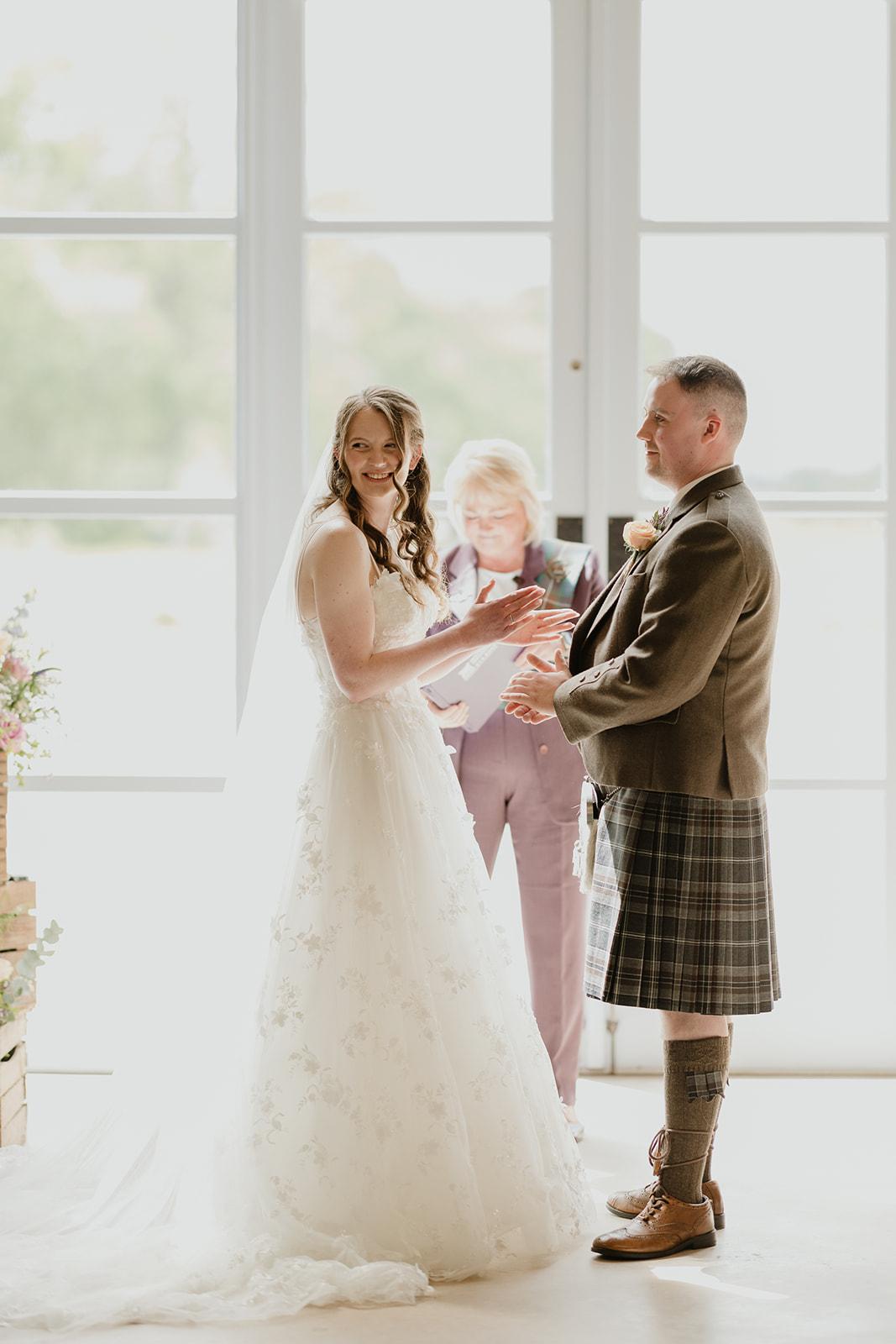 A bright wedding ceremony filled with smiles