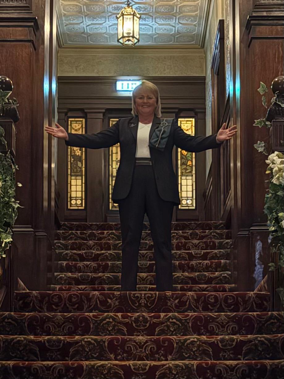 Victoria inside a grand Scottish venue