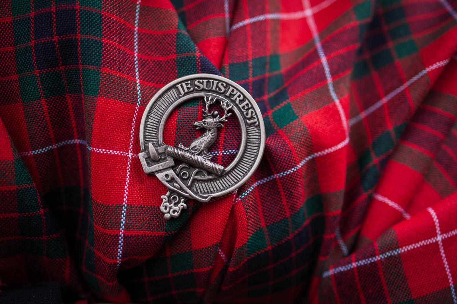 A family tartan and brooch